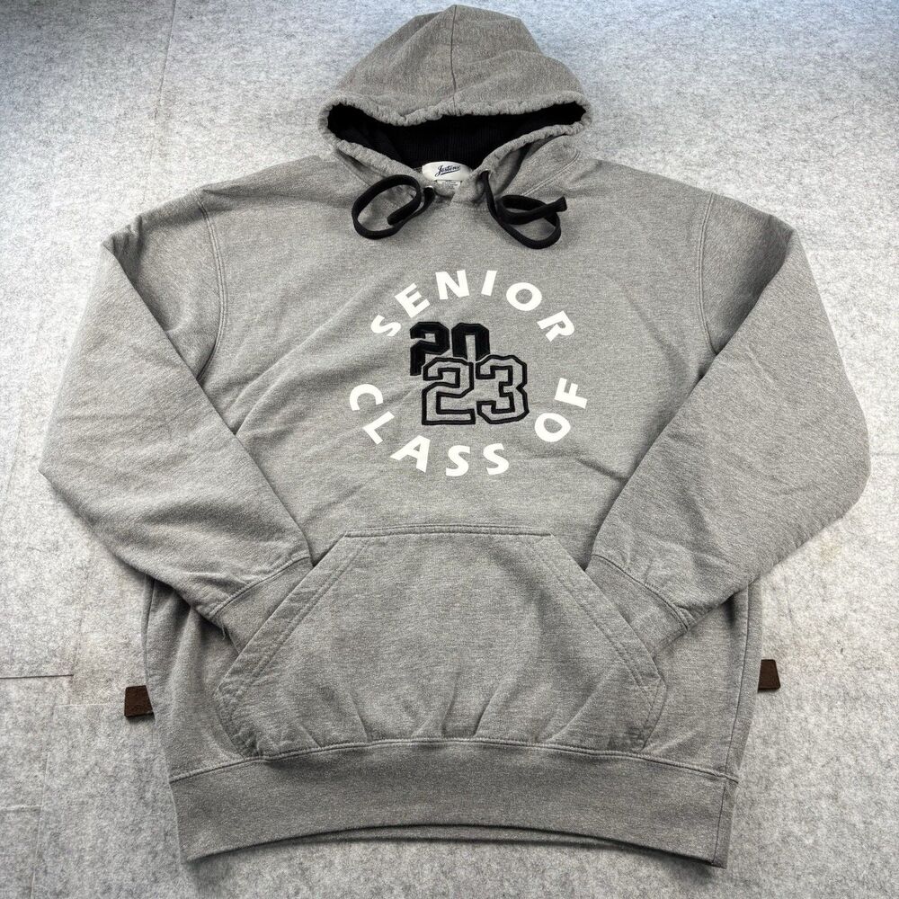 Jostens Senior Class Of 2023 Hoodie Sweatshirt Pullover Gray Cotton Blend Large